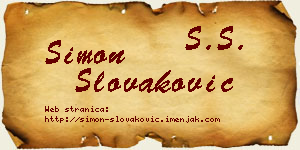 Simon Slovaković vizit kartica
